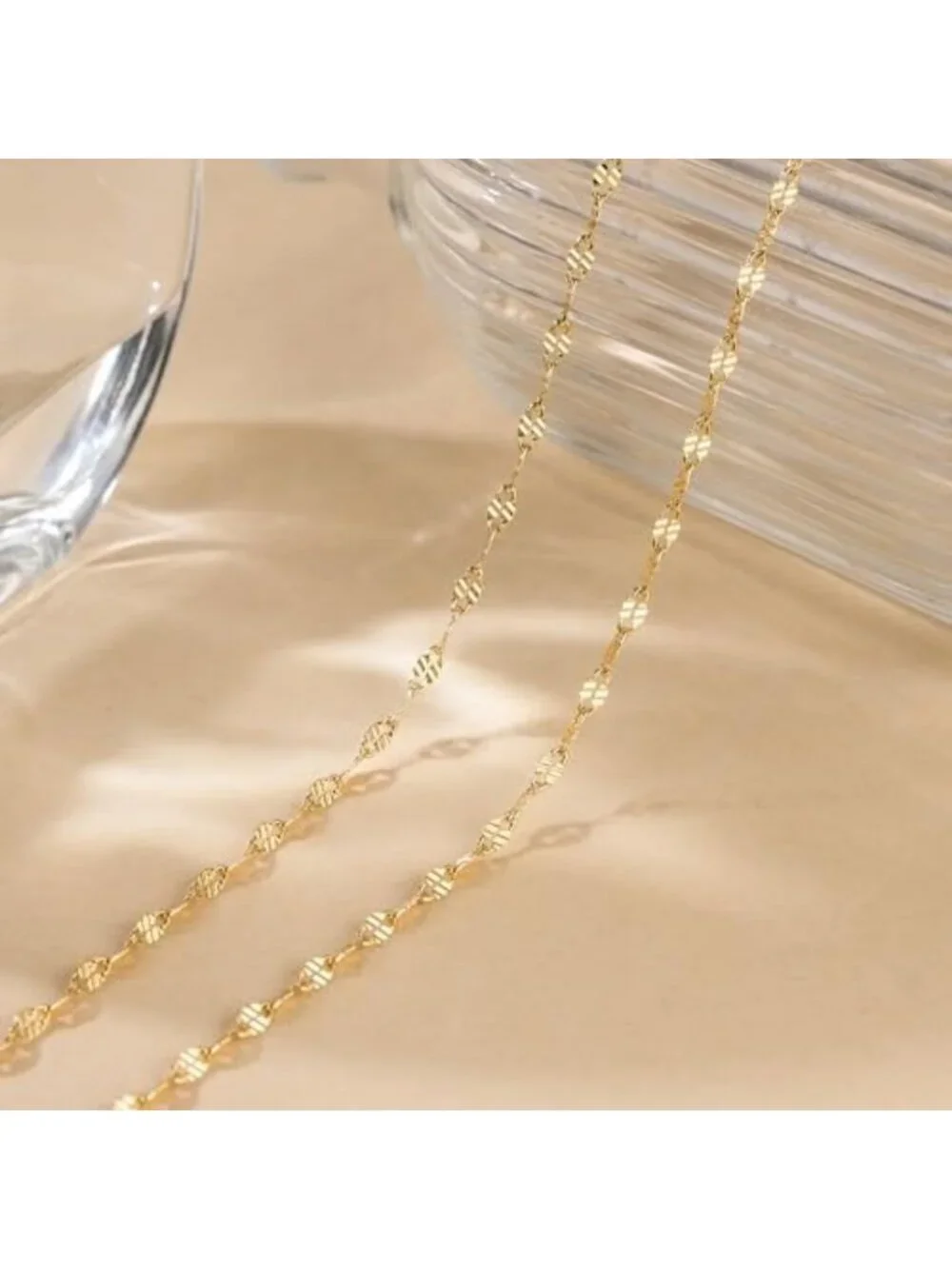 Elegant 14K Gold Thin Mirror Chain Necklace for Women - 2.1mm Dainty Jewelry
